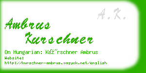 ambrus kurschner business card